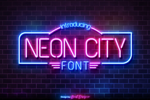 Discover Neon City: The Nostalgic Display Font for Modern Designers